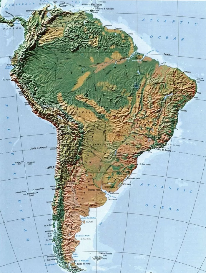 Рельеф Южной Америки