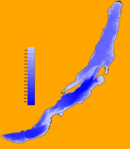 Схема глубин озера Байкал