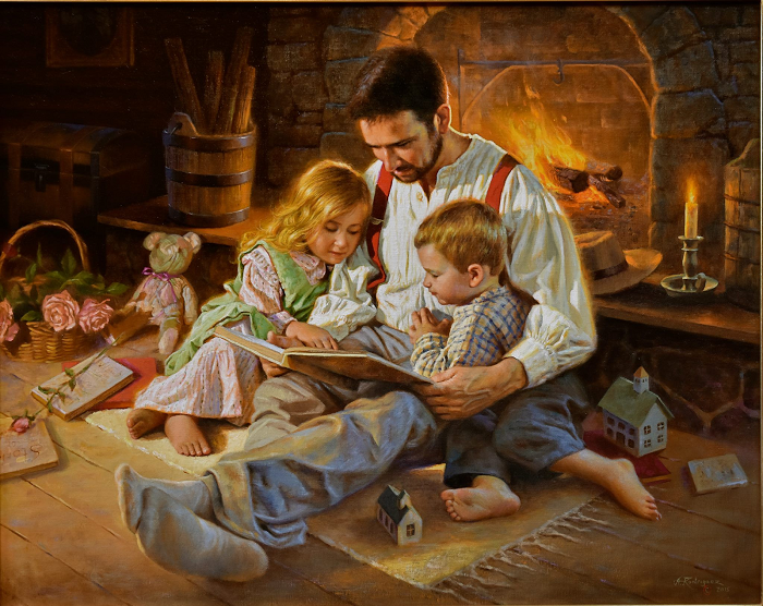 Отец с детьми