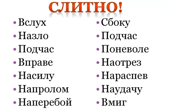 Слитно наречия Слитно наречия