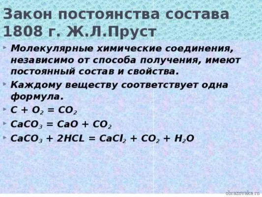 Закон постоянства состава Закон постоянства состава