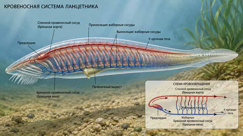 строение кровеносной системы ланцетника