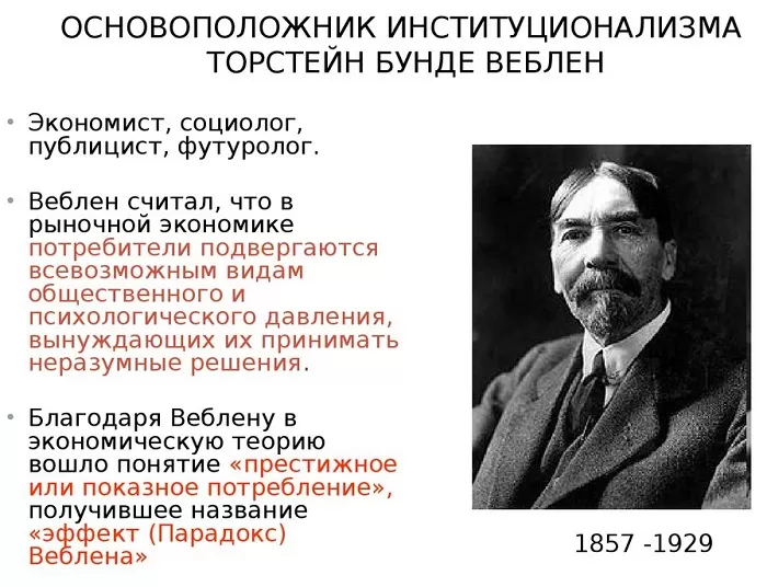 Институционализм и Торстейн Веблен Институционализм и Торстейн Веблен