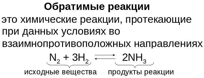 Обратимые реакции Обратимые реакции