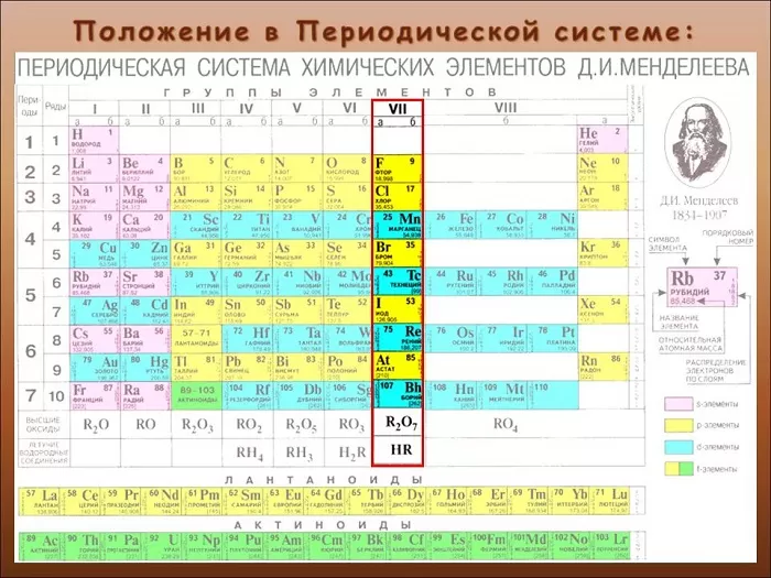 Галогены в периодической системе