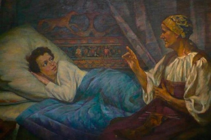 Пушкин и Арина Родионовна