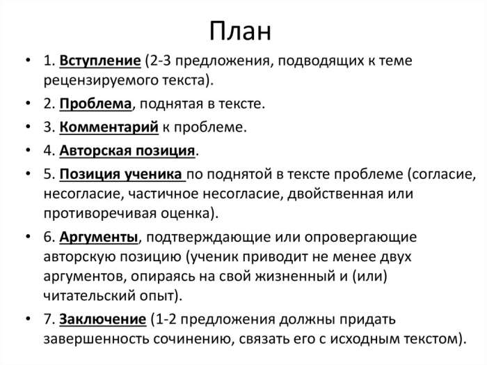 структура написания сочинения егэ по русскому 2023
