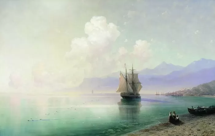 Картина Ивана Айвазовского "Штиль", 1885 год Картина Ивана Айвазовского "Штиль", 1885 год