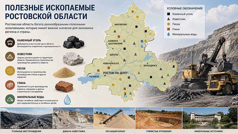 какие ископаемые в ростовской области