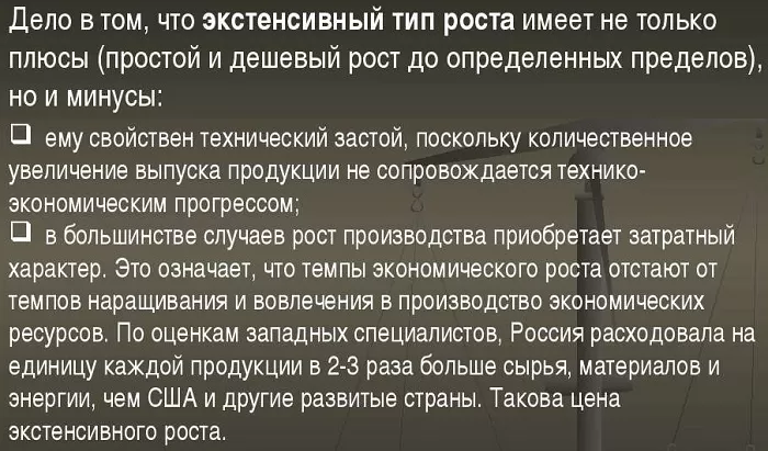 Минусы экстенсивного развития экономики Минусы экстенсивного развития экономики