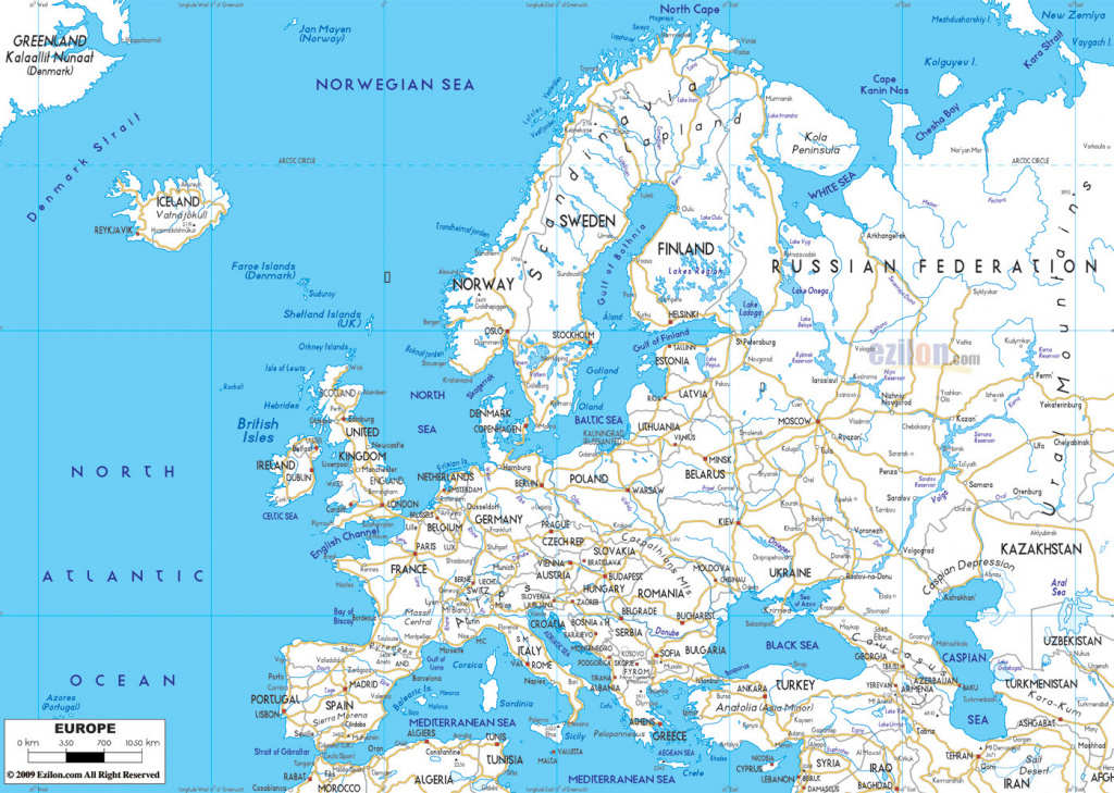Карта автомобильных дорог Европы