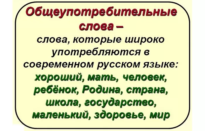 Общеупотребительные слова Общеупотребительные слова