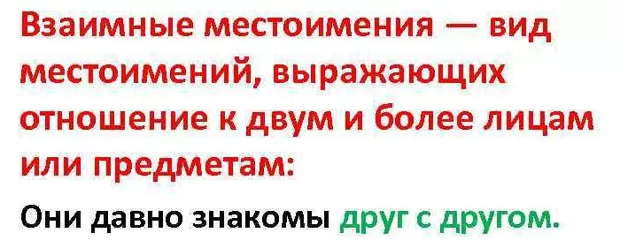 Взаимные местоимения Взаимные местоимения