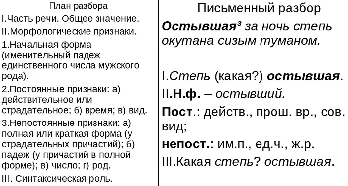 Морфологический разбор причастия Морфологический разбор причастия