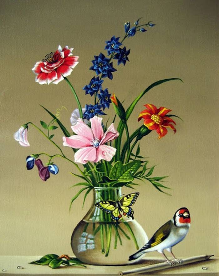 Сочинение по картине Ф. Толстого «Букет цветов, бабочка и птичка»