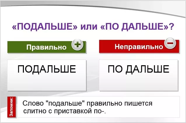 Подальше или по дальше по дальше или подальше