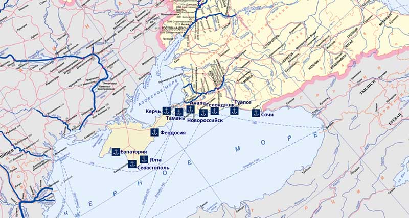 морские порты черного моря россии