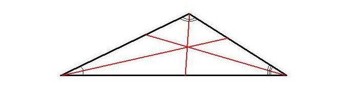 Биссектрисы тупоугольного треугольника