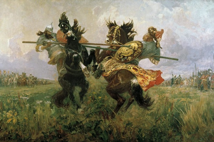 Поединок Пересвета с Челубеем на Куликовской битве