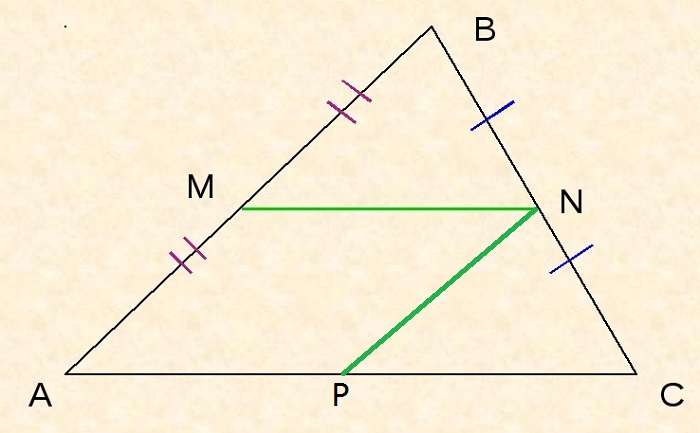средняя линия треугольника найти площадь