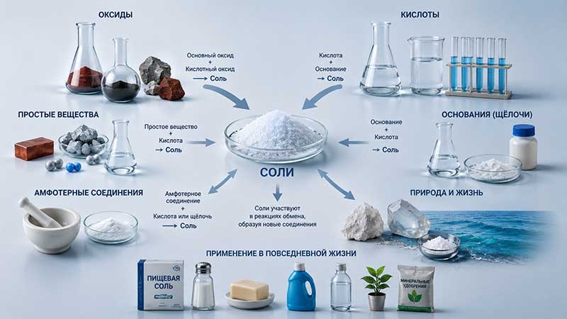 генетическая связь основных классов неорганических веществ