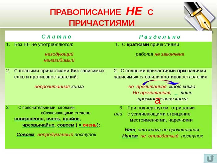 все правила русского языка за 7 класс