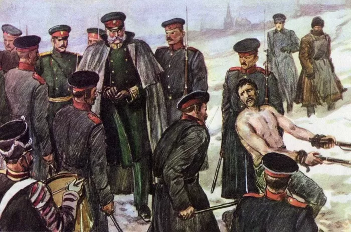 Наказание шпицрутенами Наказание шпицрутенами