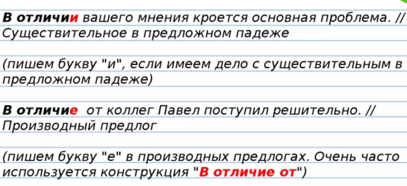 В отличие или в отличии В отличие или в отличии