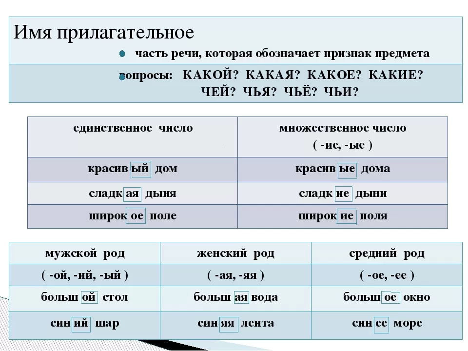 Имя прилагательное Имя прилагательное