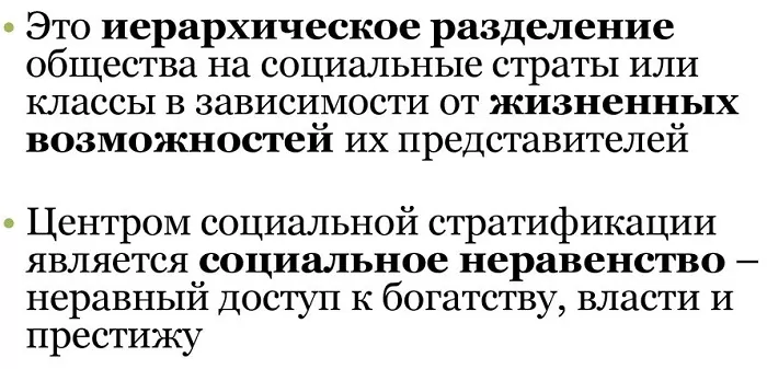 Определение социальной стратификации Определение социальной стратификации