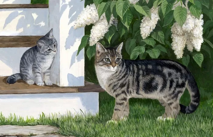 Кошка с котенком Кошка с котенком