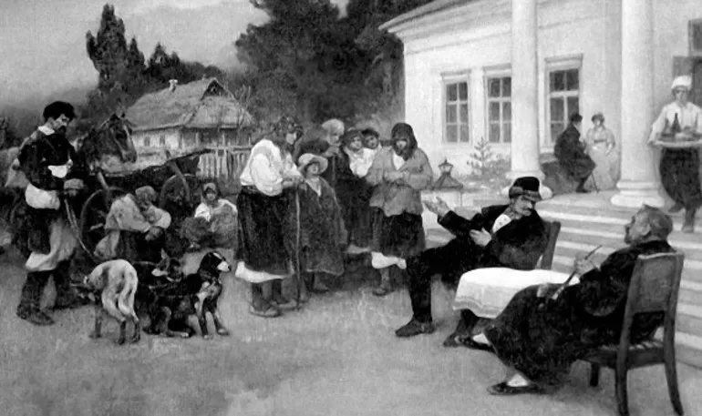 Помещик решал вопрос о будущем крестьянских детей.