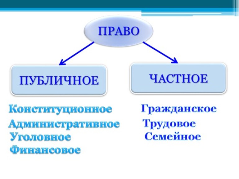 Виды, классификация, характеристики и определение основных отраслей российского права