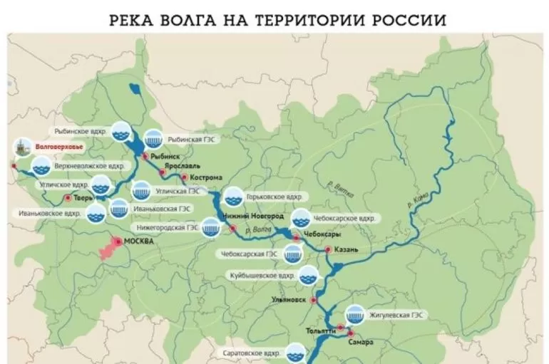 Географическое расположение Волги