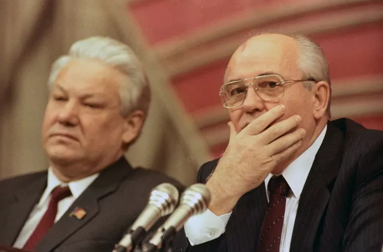 Ельцин и Горбачев