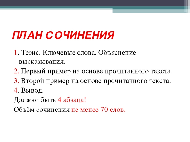 План сочинения 7 класс русский язык 