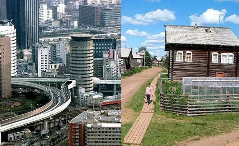 Городское и сельское население России