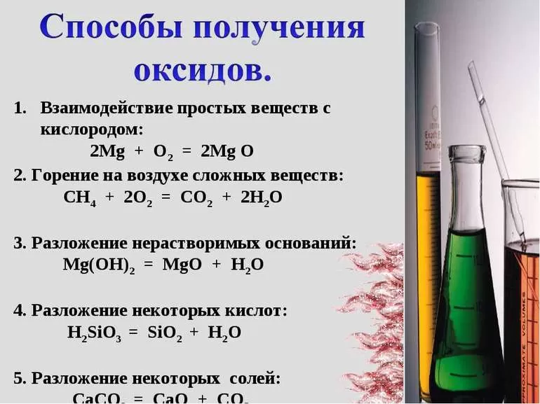 Образование оксидов