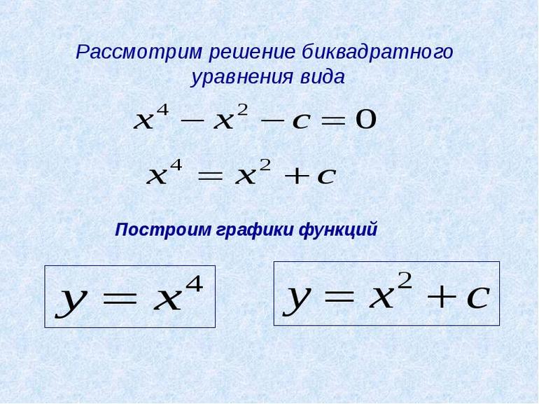 Биквадратные уравнения как решать подробно
