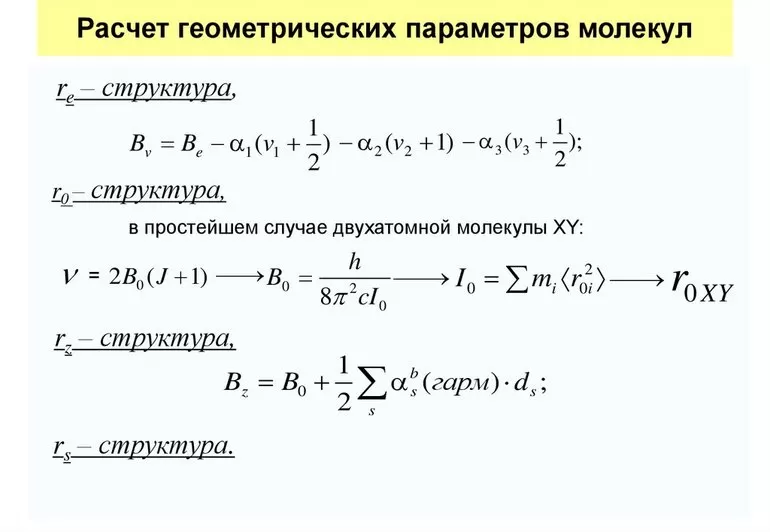 Расчета геометрии молекулы