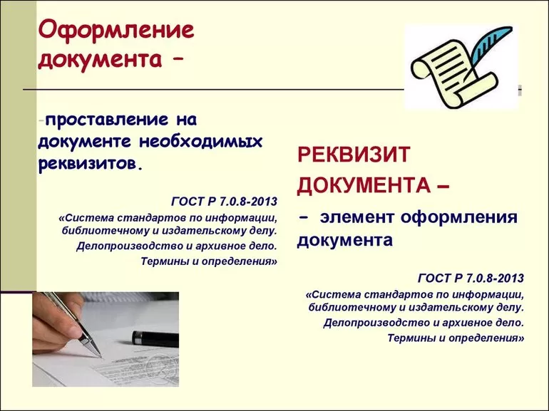 Порядок оформления документации