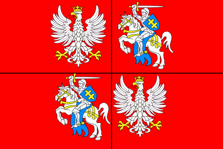Герб Королевства сложился из гербов Польши и Литвы
