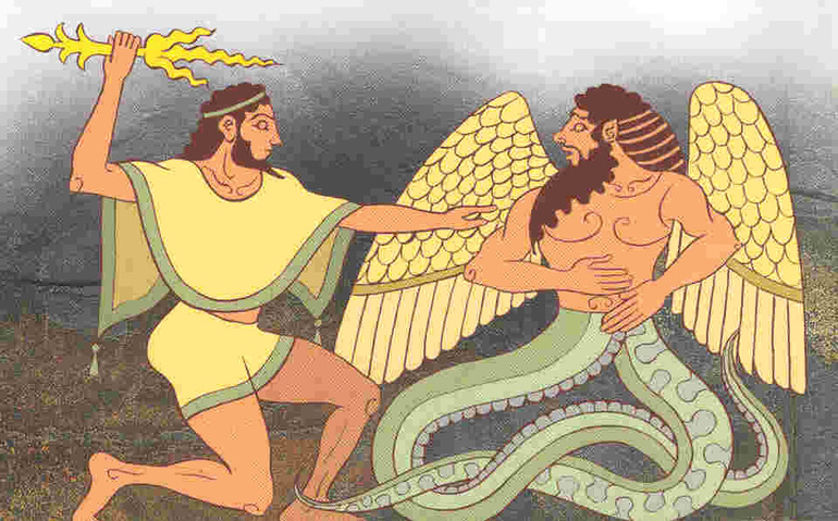 Зевс сражается с Тифоном