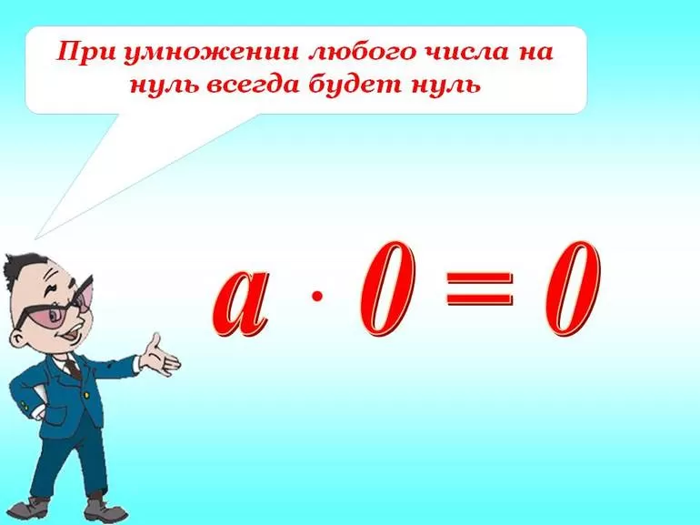 Умножение на 0 правило 