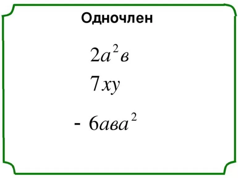 Определение одночлена и его отличия от других выражений