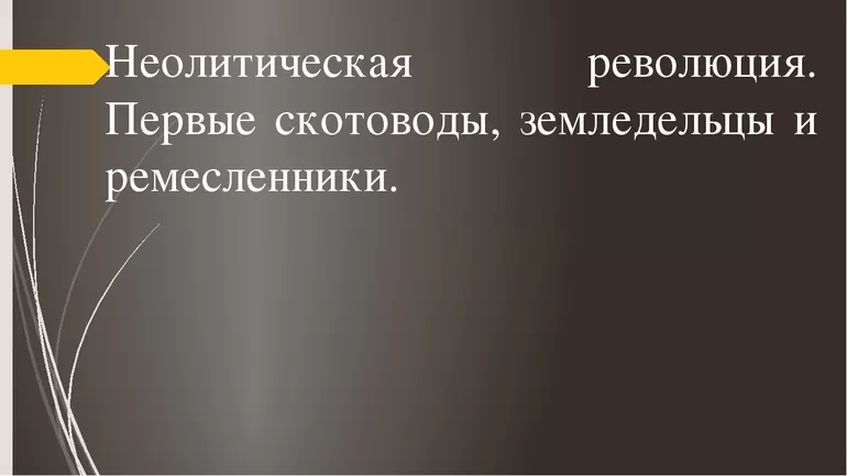 Исторические предпосылки неолитической революции