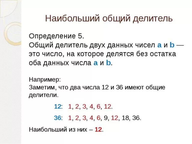 Алгоритм Евклида для нахождения наибольшего общего делителя