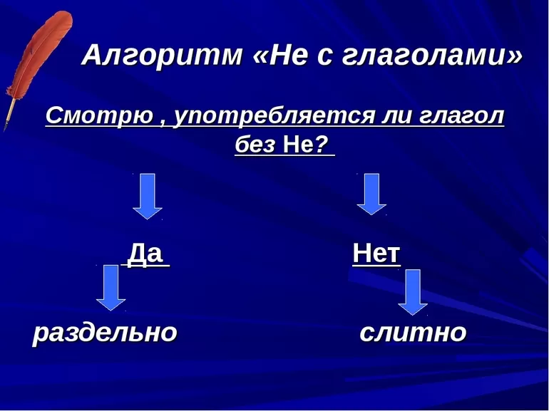 Правила написания, не с глаголами