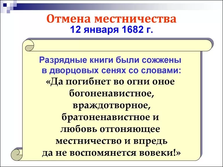 Причины появления месничества и отмены