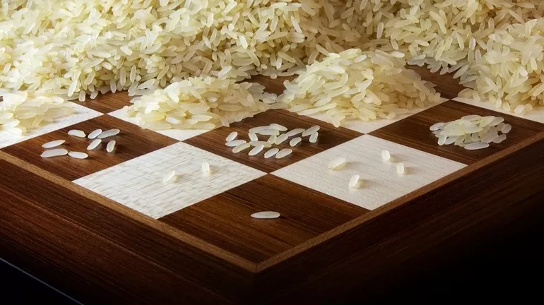 Шахматная доска с зернами